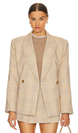 Ansley Blazer in Camel Multi Check | Revolve Clothing (Global)