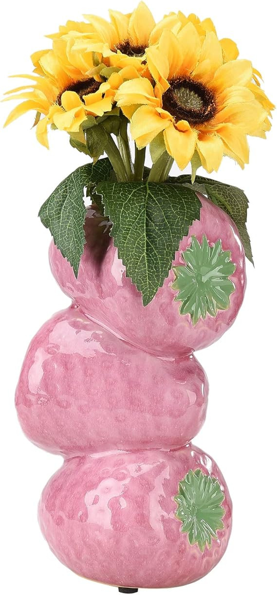 BestAlice Strawberry Vase for Flowers Cute Ceramic Decorative Vase Vintage Inspired Strawberry Va... | Amazon (US)