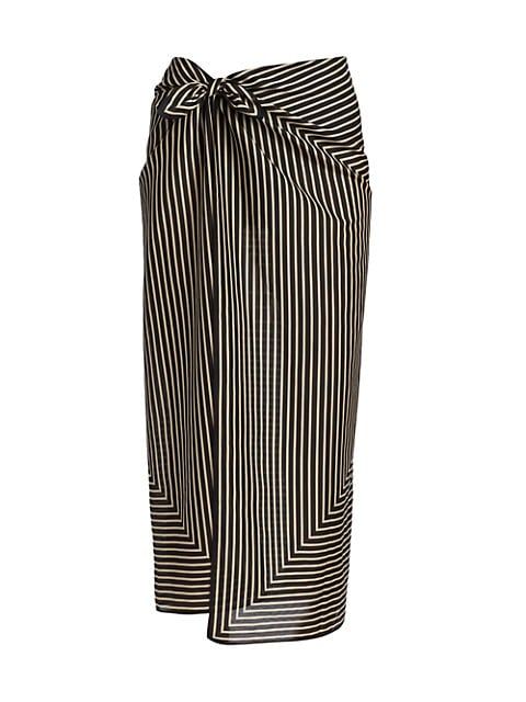Pinstripe Cotton-Silk Pareo Skirt | Saks Fifth Avenue