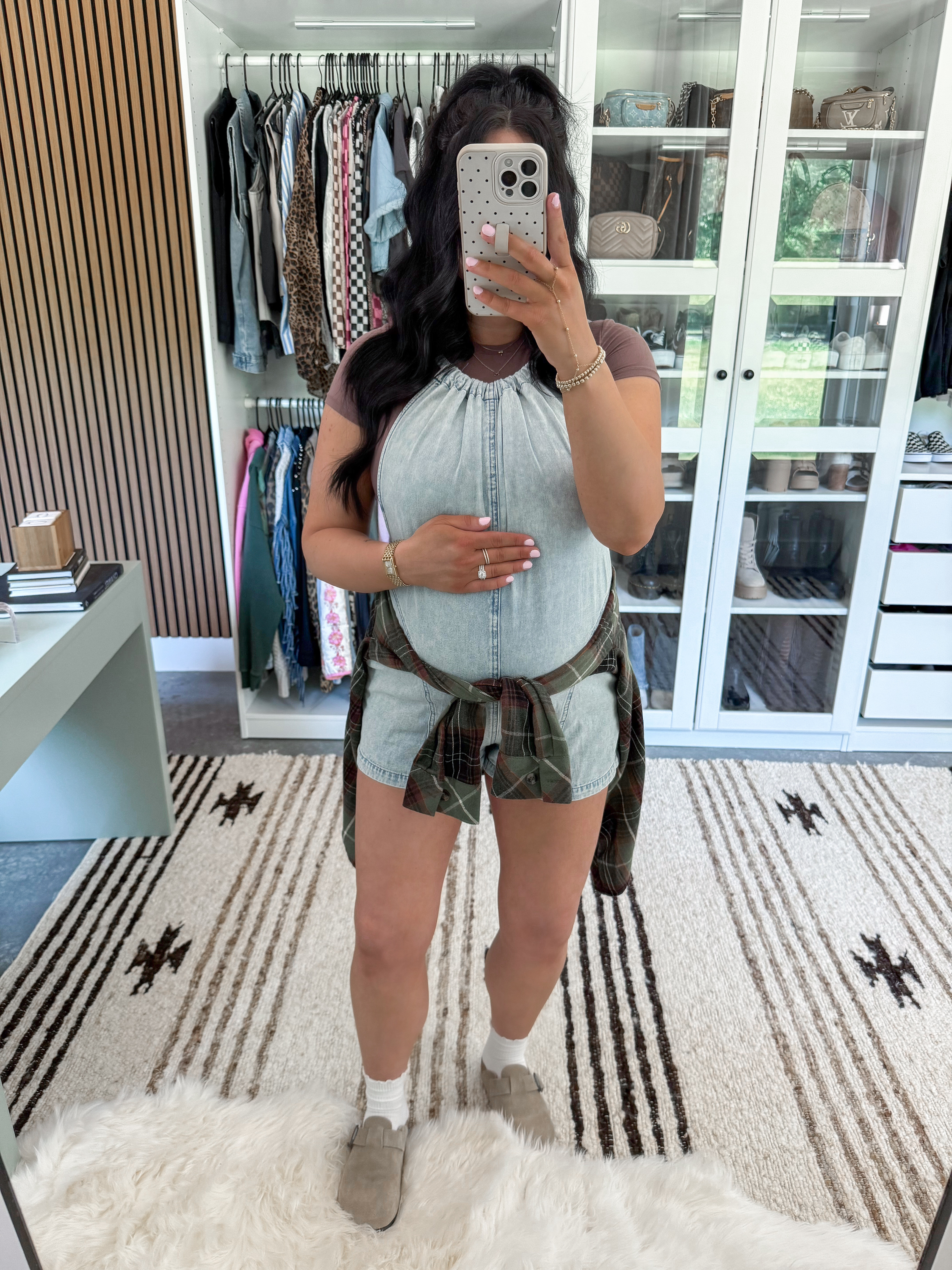 Bump Friendly Denim Romper Outfit 🤍

Top - small (pimento color)
Denim Romper - small (this exact brand is almost sold out, so I also linked another option!)
Flannel - medium (7157 army green color)

Love this simple OOTD for spring! Purchased this romper pre-pregnancy and it still works for my bump well into the third trimester 👏🏼 paired it with a basic seamless tee, an oversized flannel around my waist and some ruffle socks with my clogs!

#LTKootd #LTKSeasonal #LTKBump