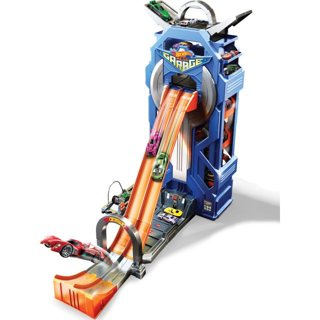 Hot Wheels Mega Garage Toy Car Race Track & Playset, Stores 35+ 1:64 Scale Vehicles | Walmart (US)