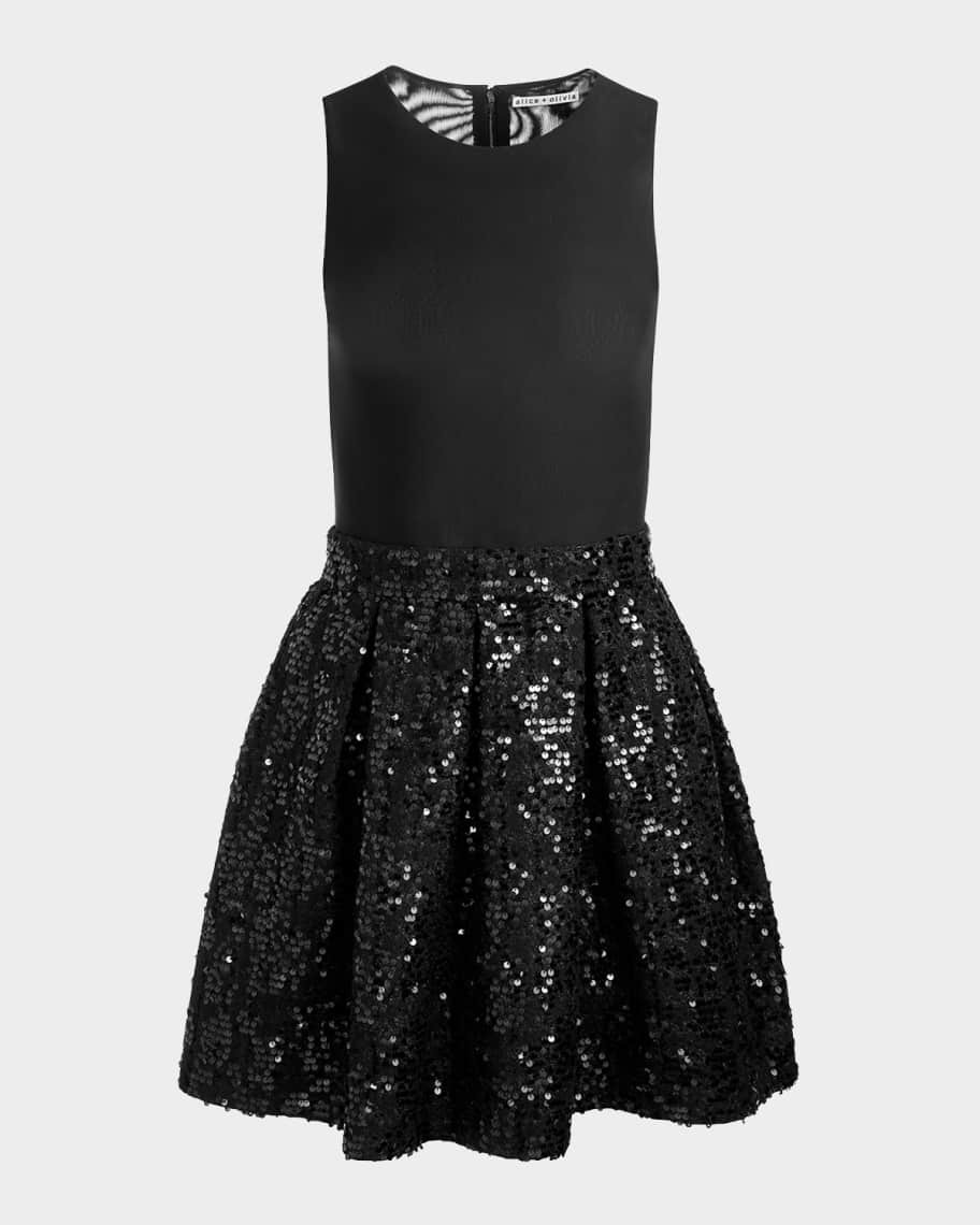 Alice + Olivia Chara Sequined Sleeveless Mini Dress | Neiman Marcus
