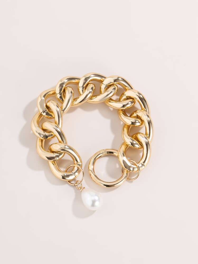 Faux Pearl Decor Chain Bracelet | SHEIN