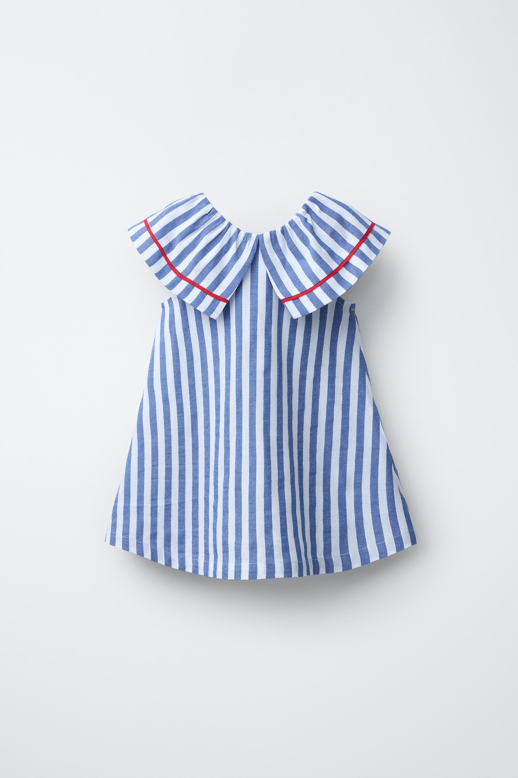STRIPED DRESS WITH PIPING | Zara US