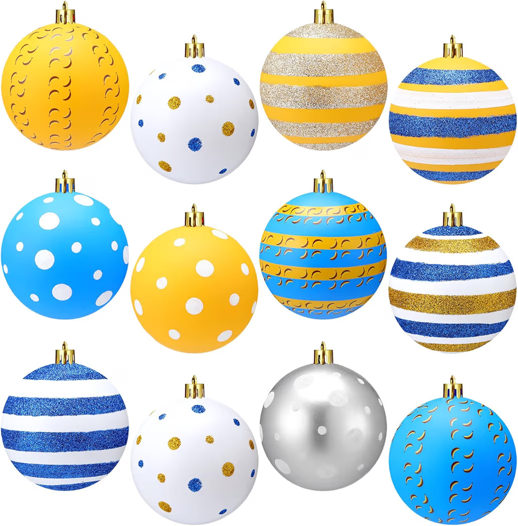 12 Pcs 3.15 Inch Christmas Ball Ornaments Cartoon Plastic Ball Ornaments Colorful Dot Christmas T... | Amazon (US)