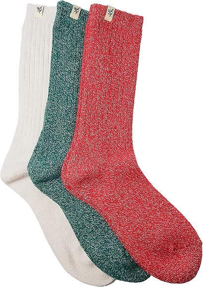 Cozy Earth Lounge Socks (Pine, Peppermint, & Crème, M/L (Shoe Size 7.5-10)) | Amazon (US)
