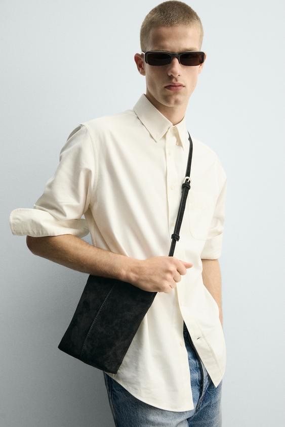 LEATHER CROSSBODY BAG | Zara US