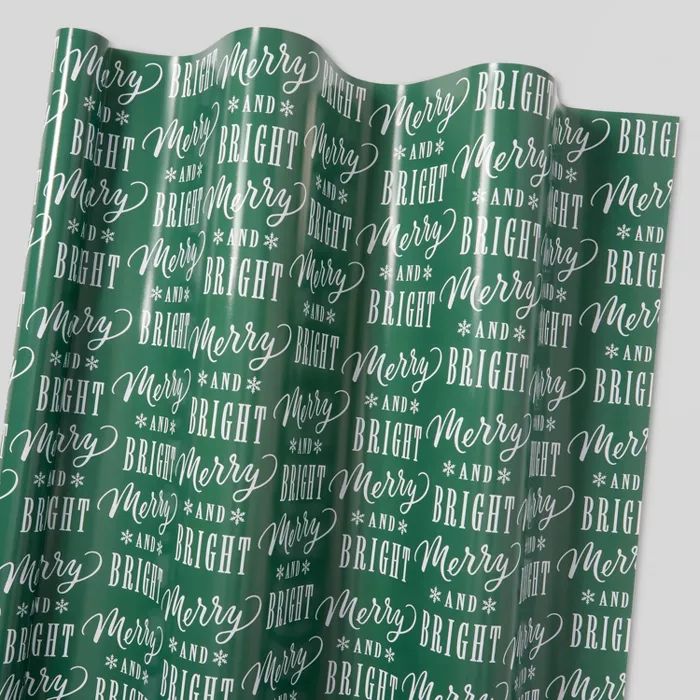 55 sq ft Merry & Bright Gift Wrap Green - Wondershop™ | Target