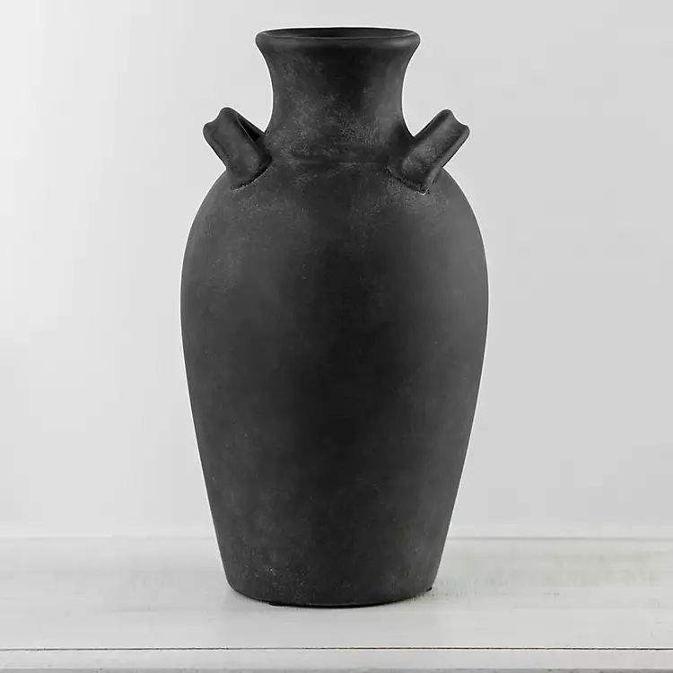 Stamos Matte Black Terracotta Vase, 14 in. | Kirkland's Home
