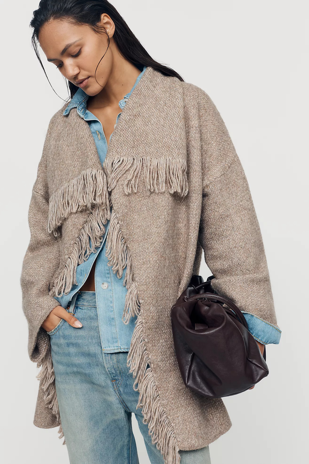 By Anthropologie Mariel Longline Fringe Cardigan | Anthropologie (US)