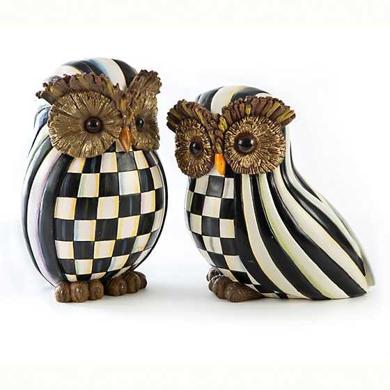 Courtly Check & Courtly Stripe Owl Set | MacKenzie-Childs