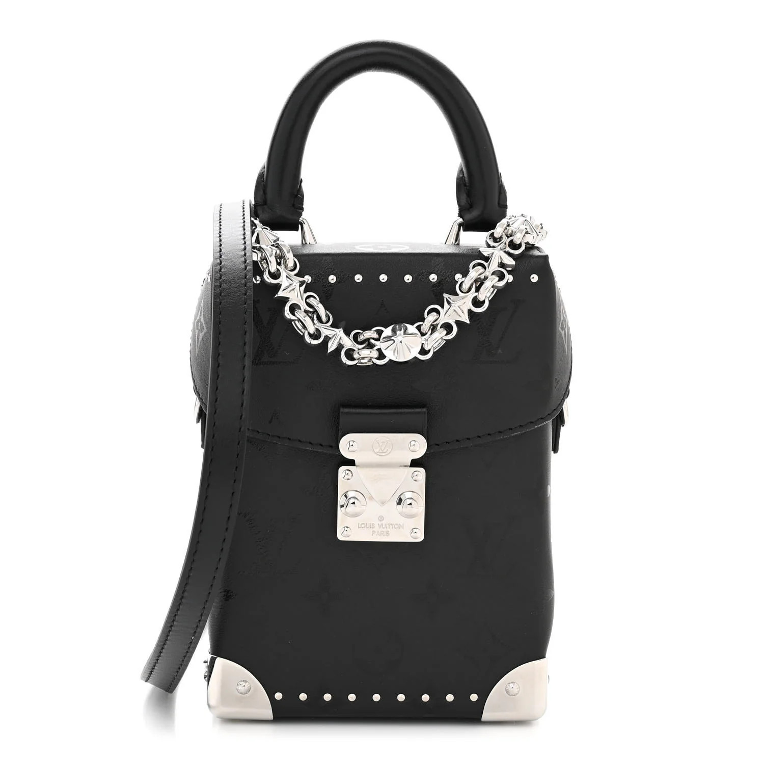 Calfskin Monogram Print Camera Box Black | FASHIONPHILE (US)