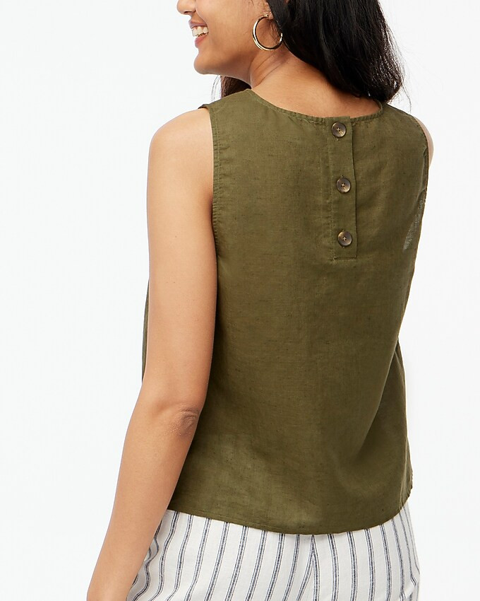 Linen-blend button-back shell tank top | J.Crew Factory
