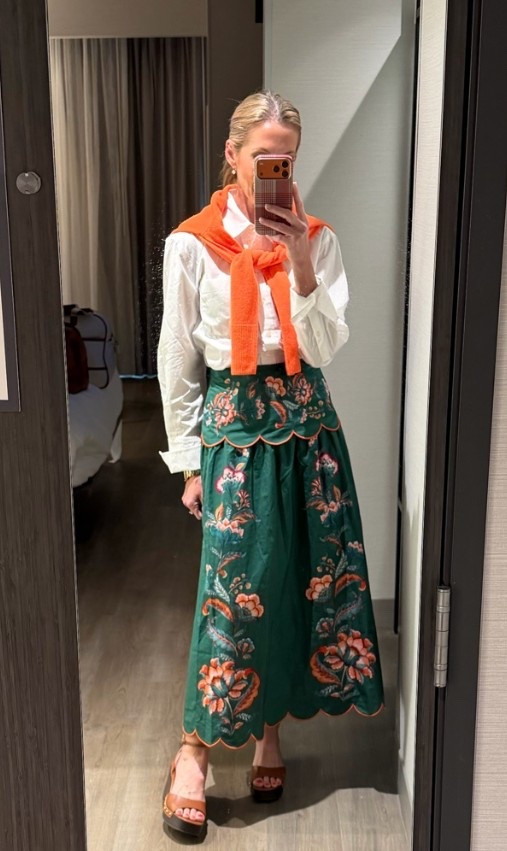 Church OOTD @Anthropologie skirt 
Walmart everything is else. 🤣