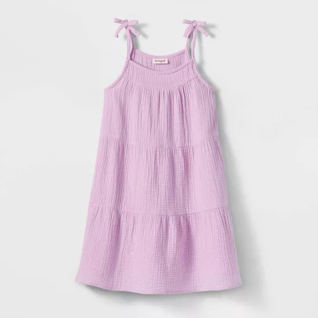 Girls' Sleeveless Tiered Dress - Cat & Jack™ Violet | Target