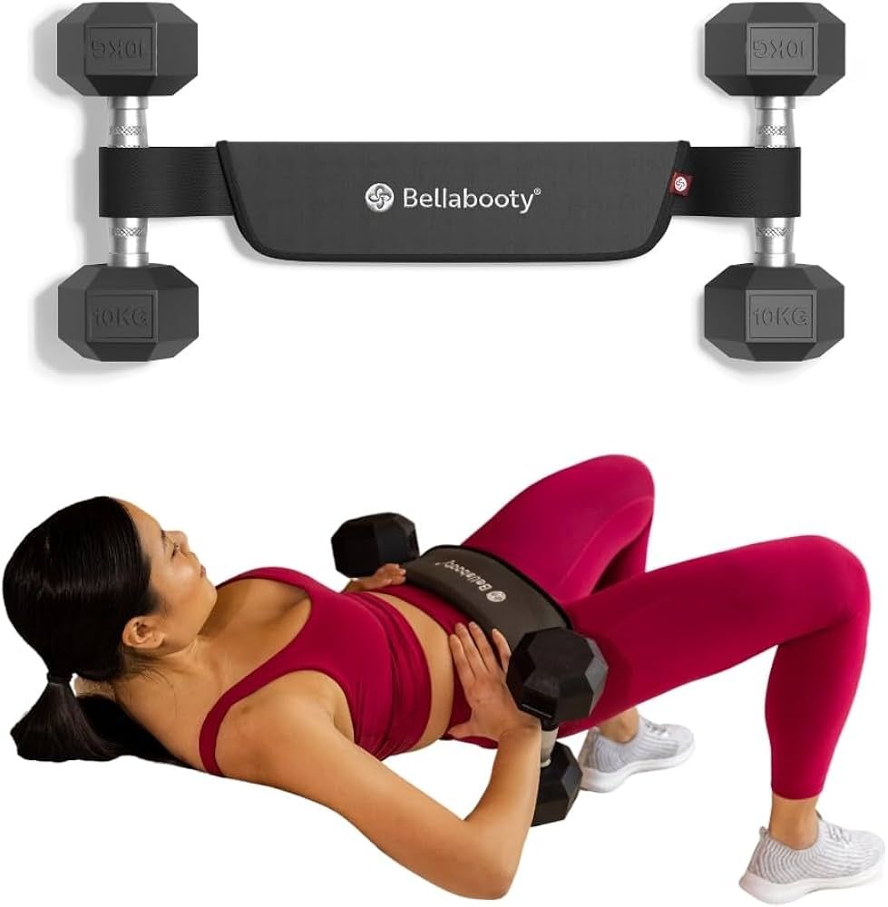 Bellabooty Exercise Hip Thrust Belt, Easy to Use with Dumbbells, Kettlebells, or Plates, Slip-Res... | Amazon (US)