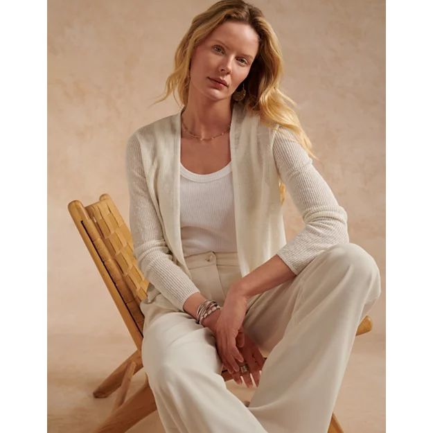 Linen-Rich Ribbed Edge-To-Edge Cardigan | Jumpers & Cardigans | The  White Company | The White Company (UK)