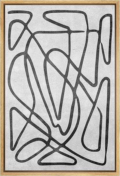 SIGNWIN Framed Canvas Print Wall Art Twisting Lines & Shapes Abstract Patterns Illustrations Mode... | Amazon (US)
