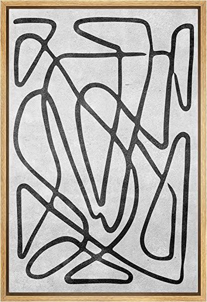 SIGNWIN Framed Canvas Print Wall Art Twisting Lines & Shapes Abstract Patterns Illustrations Mode... | Amazon (US)