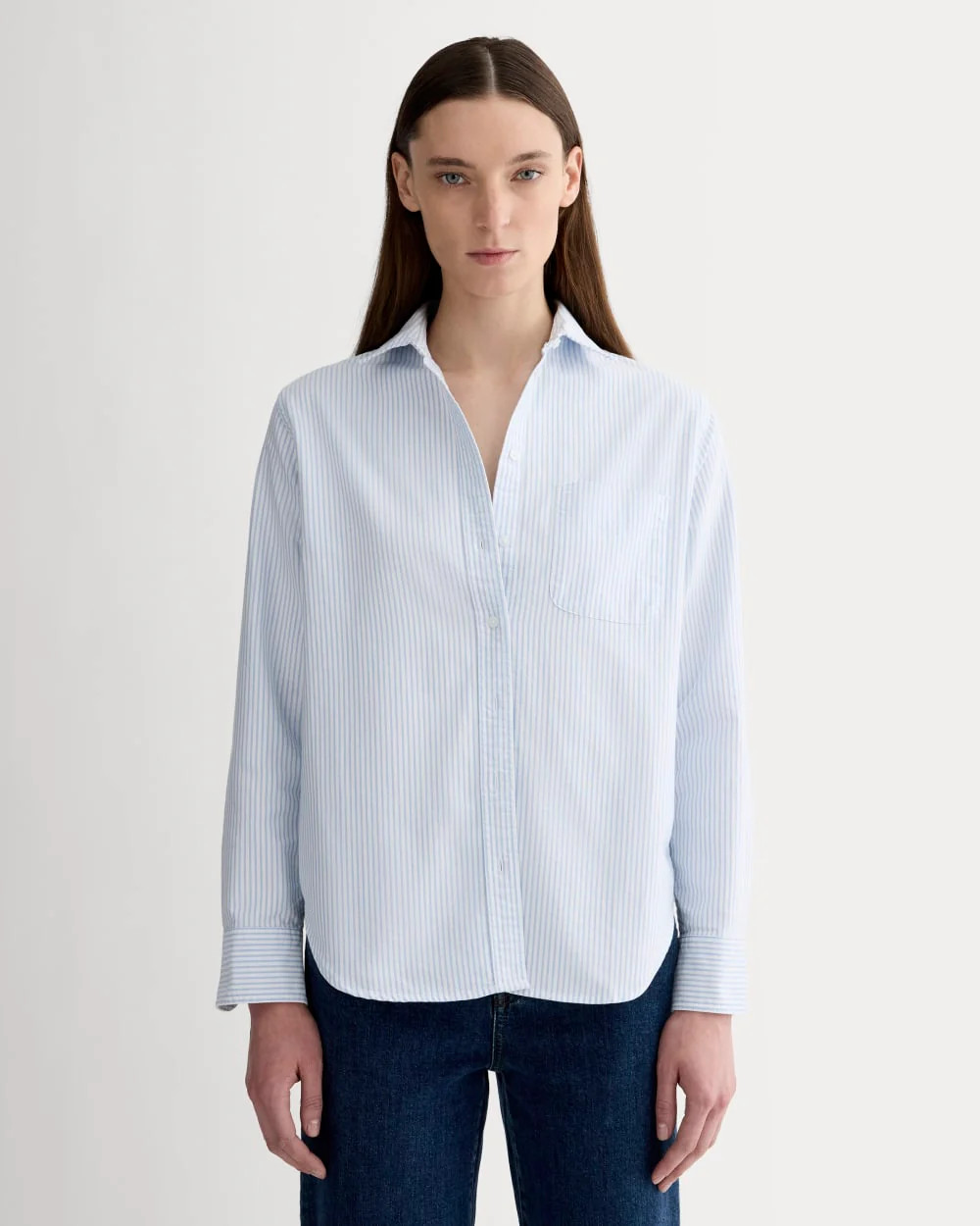 The Must-Have Oxford Shirt | White / Blue | Everlane