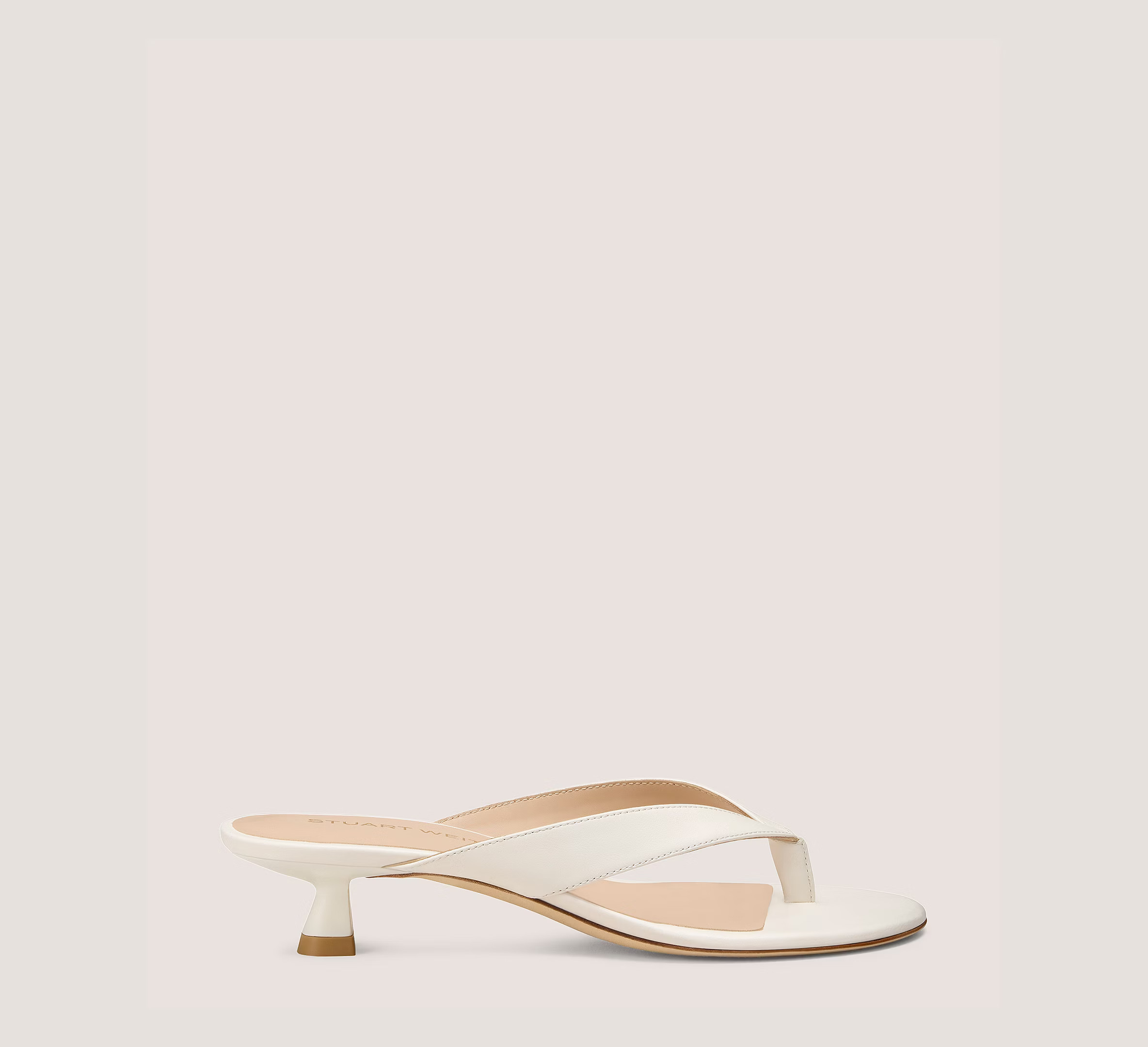 Stuart Weitzman Rio Sleek Sandal 35, Cream Smooth Leather, Size: 8.5 Medium | Stuart Weitzman (US)