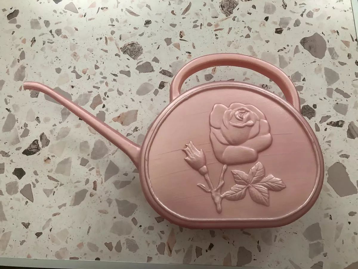 Vintage Blow Mold Pink Rose Watering Can, Union Products | eBay US