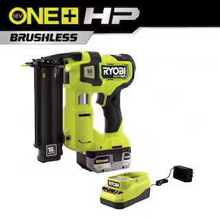 RYOBI ONE+ HP 18V 18-Gauge Brushless Cordless AirStrike Brad Nailer Kit with 4.0 Ah Battery and C... | The Home Depot