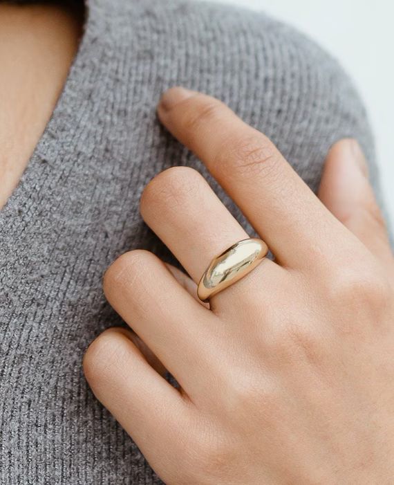 Dome Ring | Chunky Ring | | Minimalist Gold Ring | Gold or Sterling Silver | Etsy (US)