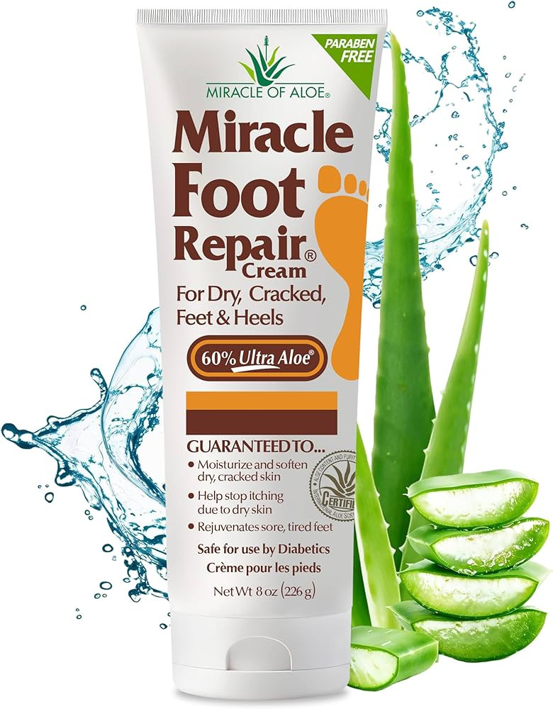 Miracle Foot Repair Cream, 8 onzas repara talones y pies agrietados secos, seguro para diabético... | Amazon (US)