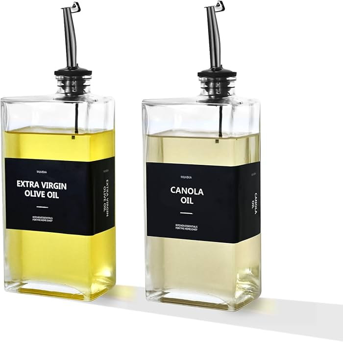 Olive Oil Dispenser Bottle for Kitchen, 16.9 oz/ 500 ml Cooking Oil Container, Glass Oil Dispense... | Amazon (US)