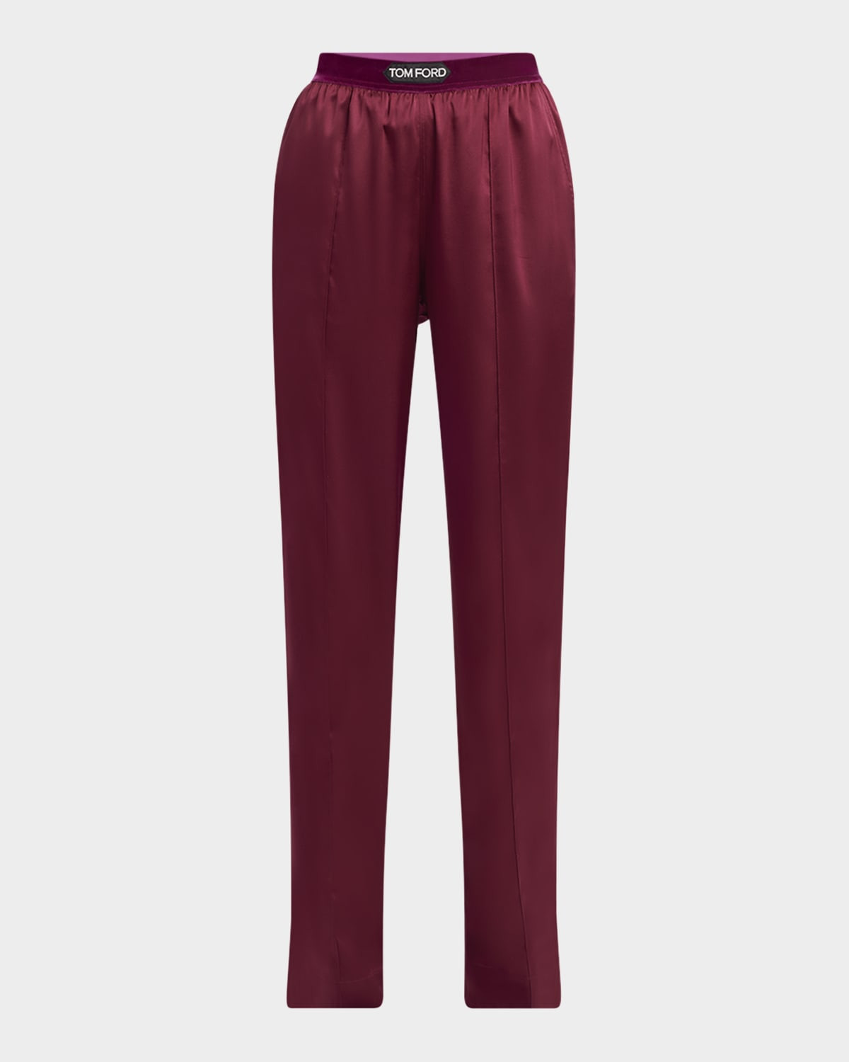 Logo-Banded Silk PJ Pants | Neiman Marcus