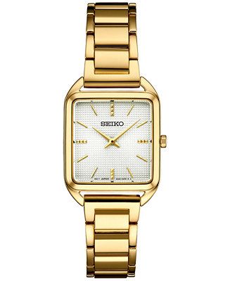 Seiko Women's Essentials Gold-Tone Stainless Steel Bracelet Watch 26mm & Reviews - All Watches - ... | Macys (US)