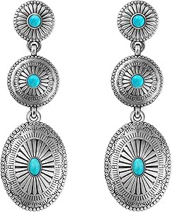 Vintage Western Earrings for Women Boho Vintage Silver/Gold Turquoise Earrings for Women Western ... | Amazon (US)