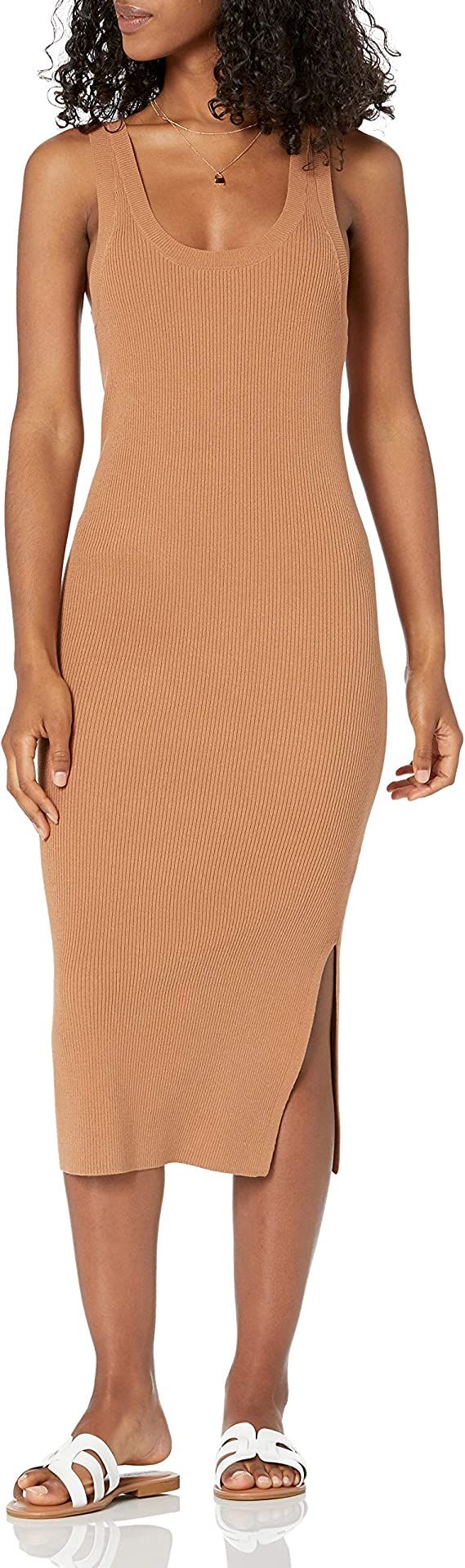 Amazon.com: The Drop Women's Yasmin Side Slit Midi Sweater Tank Dress, Earth, S : Clothing, Shoes... | Amazon (US)