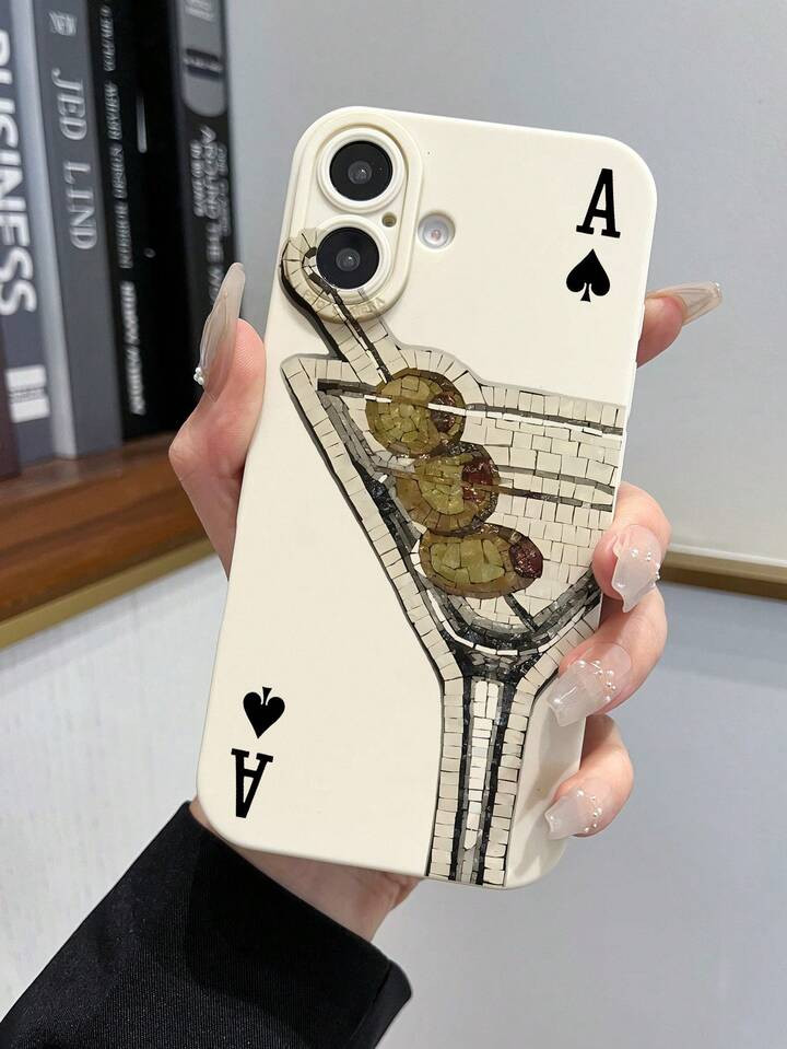Poker Cocktail Liquid Silicone Mobile Phone Case Full-Body Protection Shockproof Anti-Fall TPU So... | SHEIN