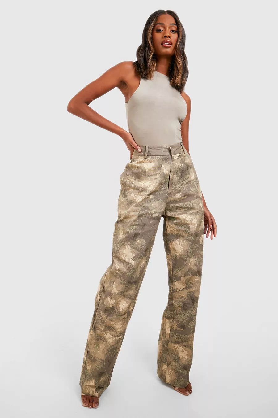Straight Leg Camo Cargo Pants | boohoo (US & Canada)