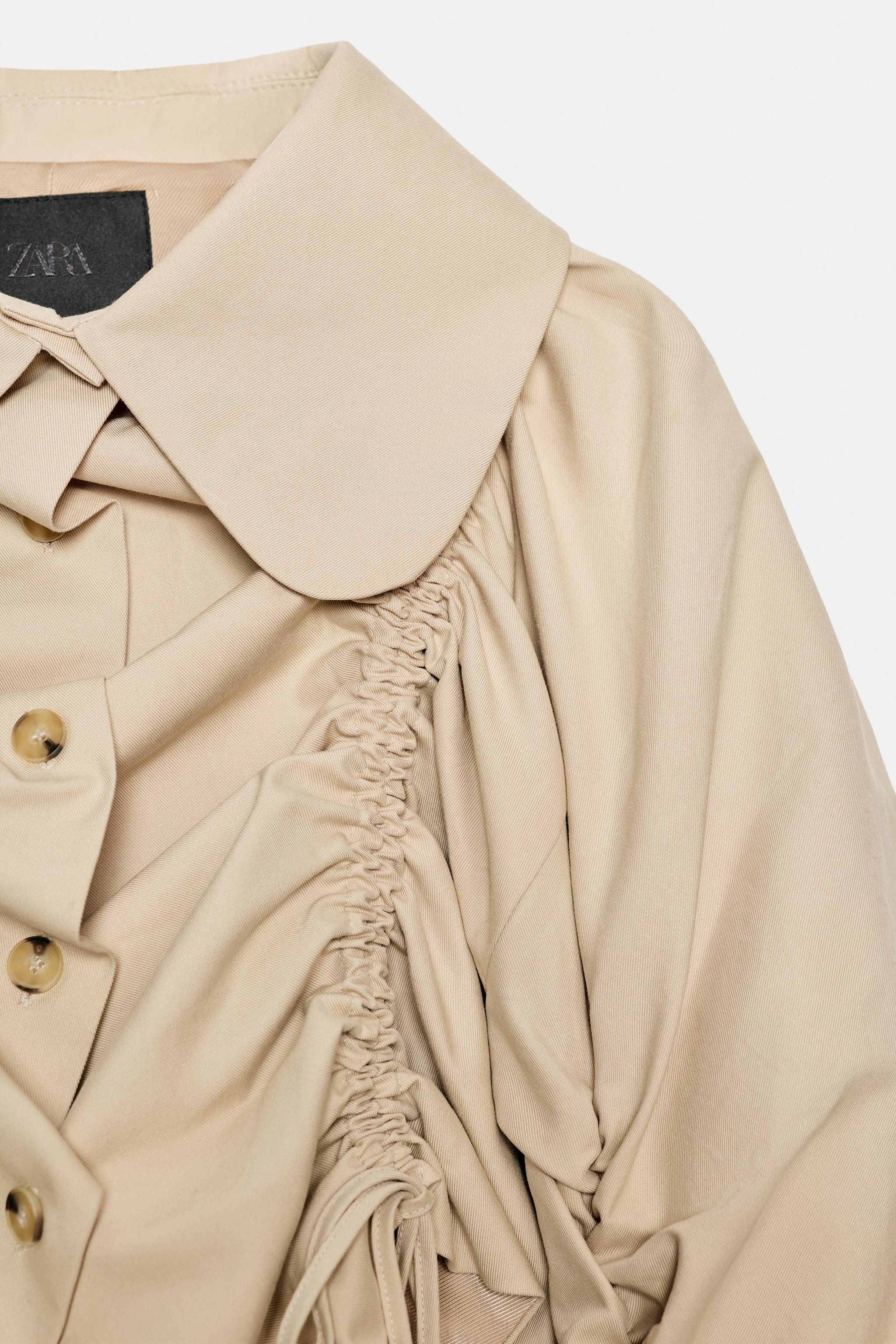 RUFFLED CROPPED TRENCH COAT | Zara US