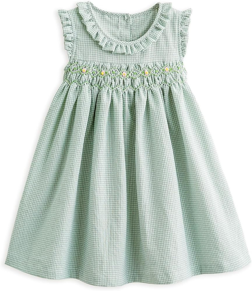 Simplee kids Baby Girl Smocked Dress Summer Casual Short Sleeve Dresses Floral Print Sundress Pri... | Amazon (US)