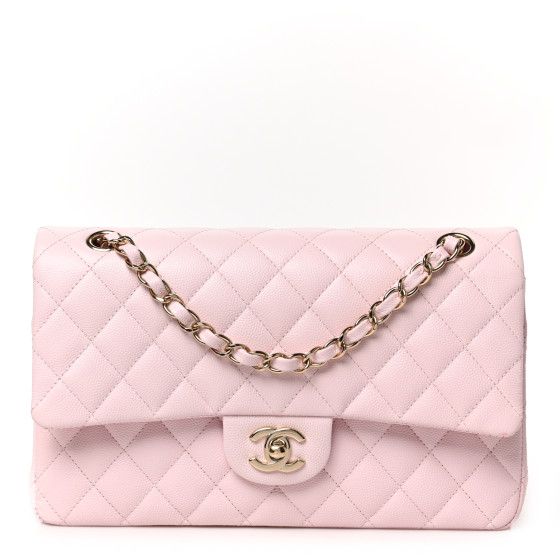 Caviar Quilted Medium Double Flap Light Pink | FASHIONPHILE (US)