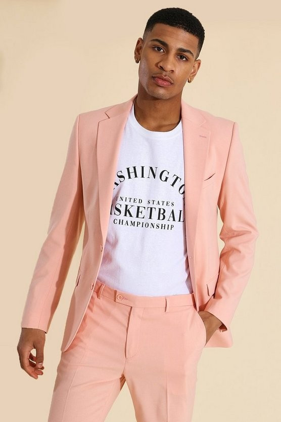 Skinny Coral Suit | Boohoo.com (US & CA)