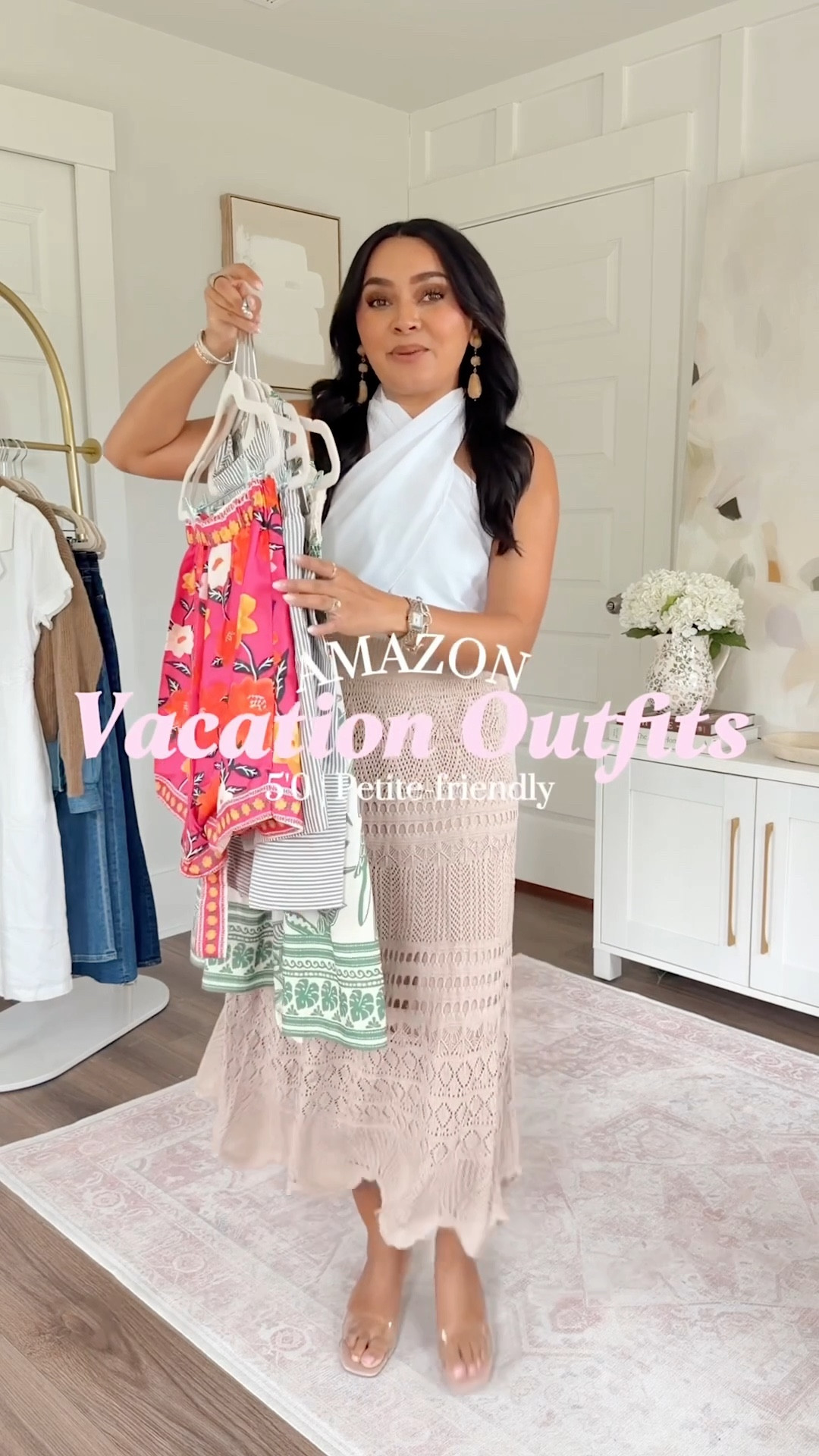 Amazon Vacation Outfits!
For reference: I’m 5’0, petite, 32b bra size, and 2/26 in bottoms, pear shaped. 
*Everything I share is unaltered! TTS means true to size. Between size 5-6.5 in shoes

I’m wearing the smallest size in all the amazon pieces!
Clear heels size 5 TTS

#LTKTravel #LTKootd #LTKPetite