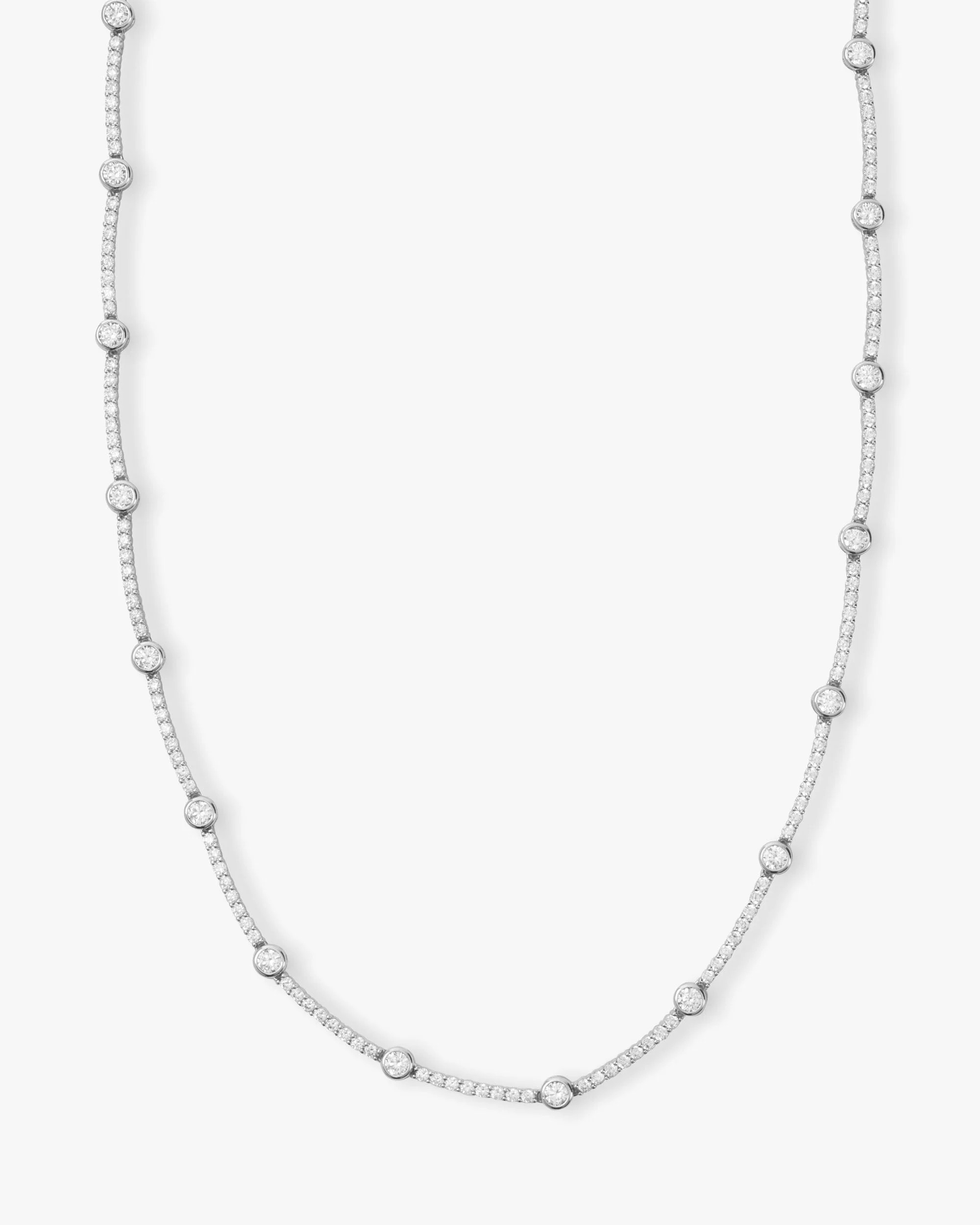 She's an Icon Station Necklace - Silver|White Diamondettes | Melinda Maria Jewelry