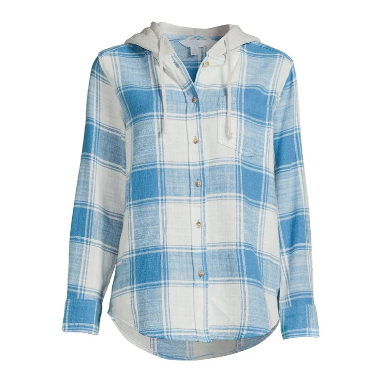 Time And Tru Women's Hooded Flannel | Walmart (US)