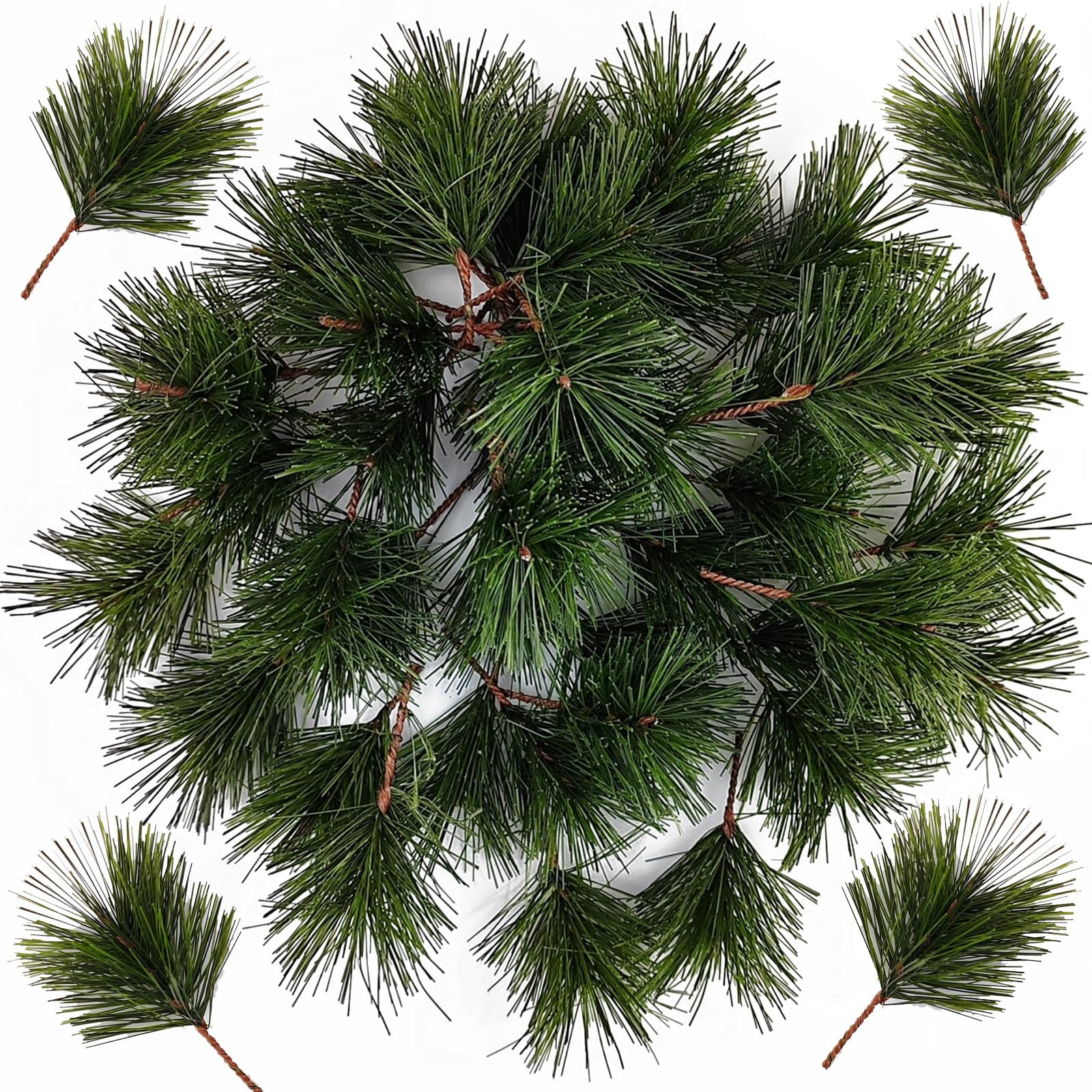 50PCS Artificial Green Pine Needles Branches Fake Small Pine Twigs Stems Evergreen Picks Holiday ... | Amazon (US)