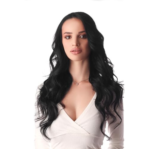 Full Shine Tape in Hair Extensions Virgin Tape in Hair Extensions Human Hair Black Seamless Tapes in Hair Extension Real Human Hair 20 Inch Long Hair Extension 25 Gram Remy Hair 10Pcs | Amazon (US)