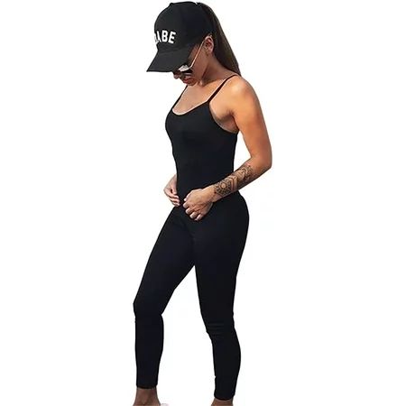 Izhansean Women s Sports YOGA Workout Gym Fitness Leggings Pants Jumpsuit Athletic Clothes Black S | Walmart (US)