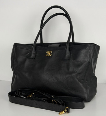 Chanel Cerf Executive Tote Bag in Black Caviar Leather C6 | eBay US
