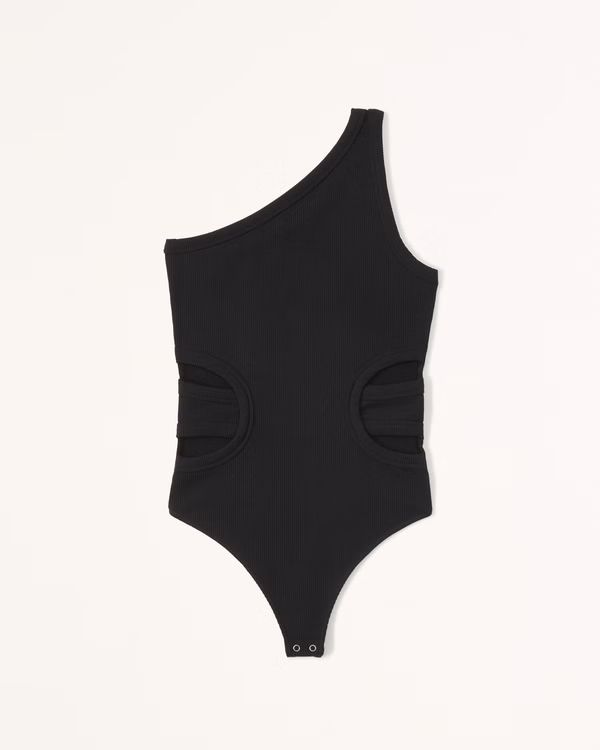 Seamless Rib Fabric One-Shoulder Cutout Bodysuit | Abercrombie & Fitch (US)