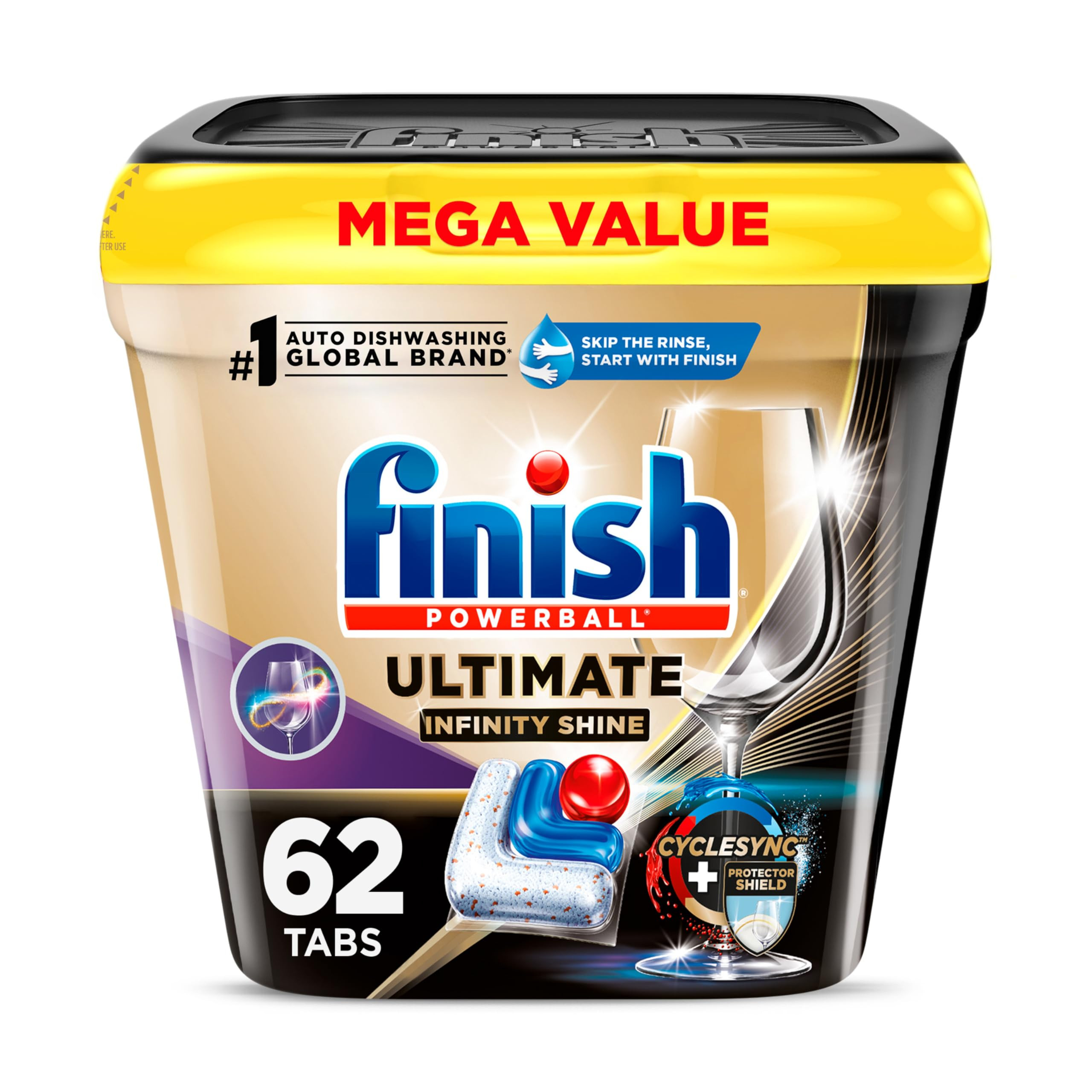 Finish Ultimate Infinity Shine Dishwasher Pods, No Pre-Rinse Dishwasher Detergent Soap Removes Bu... | Amazon (US)
