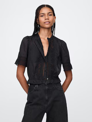 Lace-Trim Shirt | Gap (US)